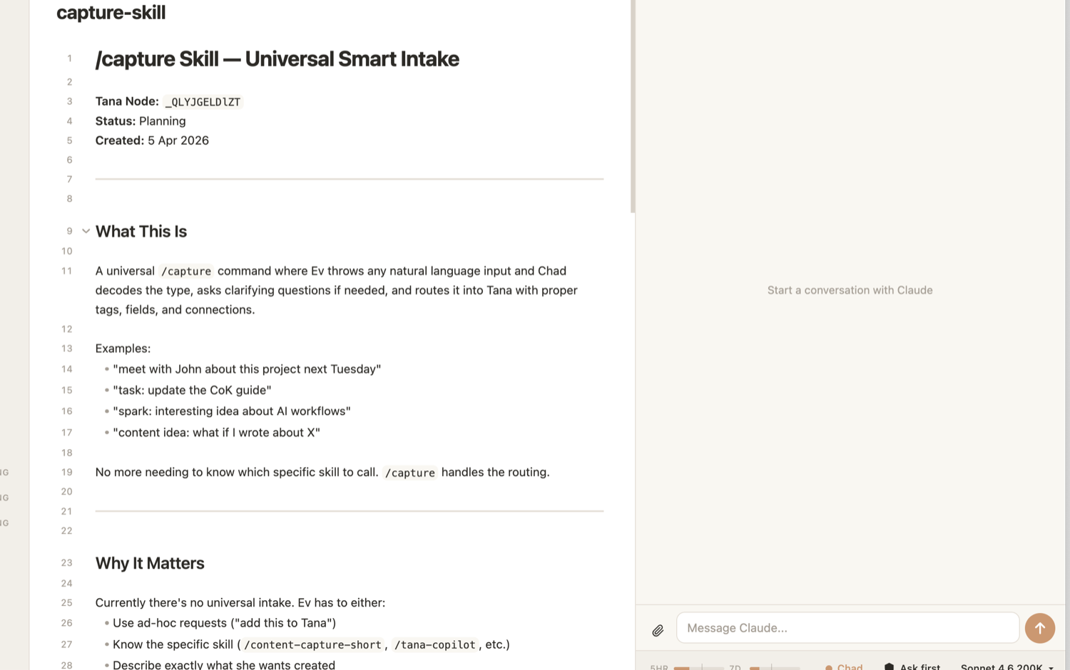 Your notes and your agent, side by side in Obsidian